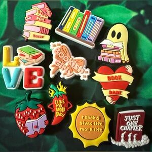 10 Book Worm Croc Charms Jibbit Shoe Charm Disney Croc Charms